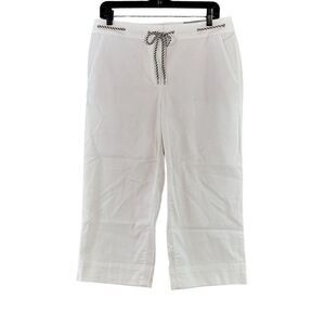 Talbots White Wide Crop Pants Sz 6P
